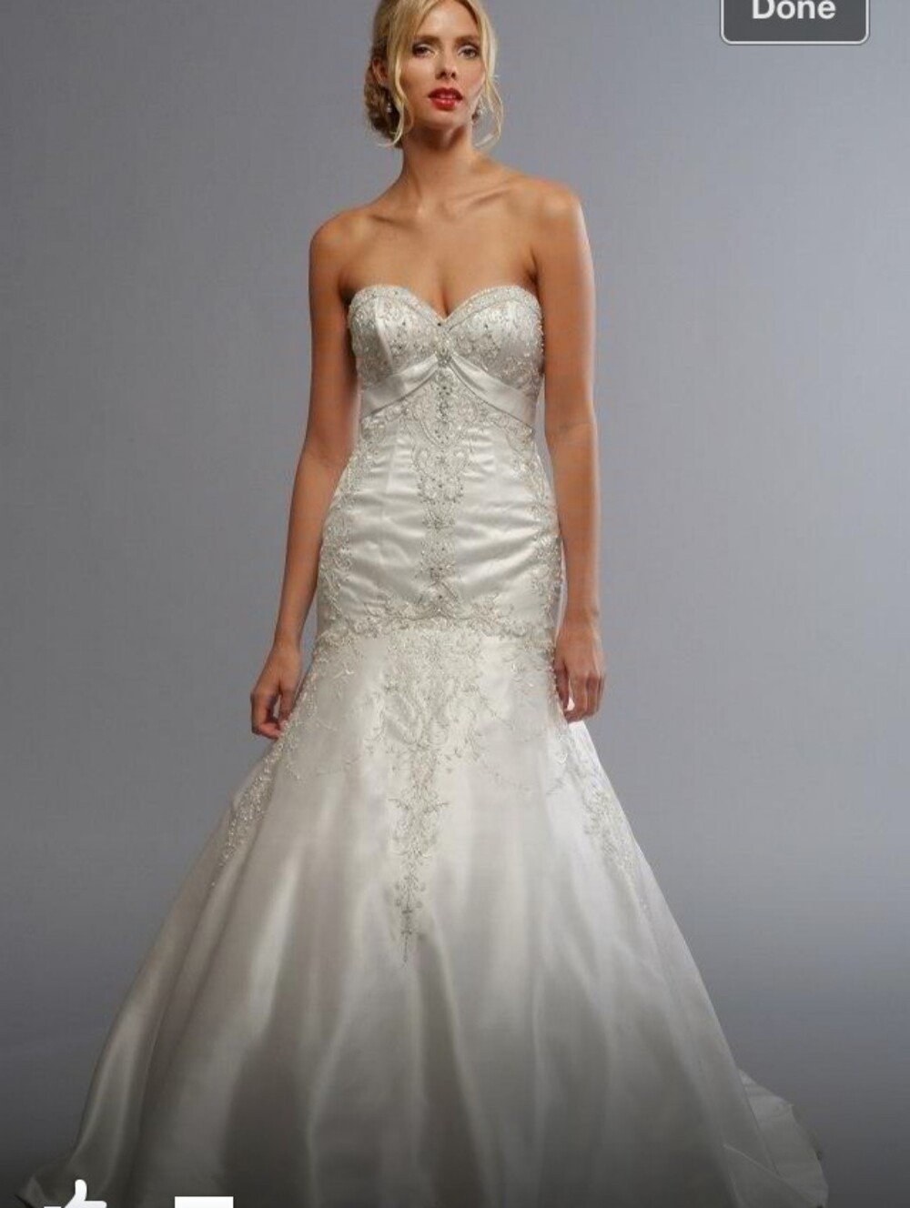 Liz Fields Strapless Ivory Beaded Fit And Flare Wedding Gown